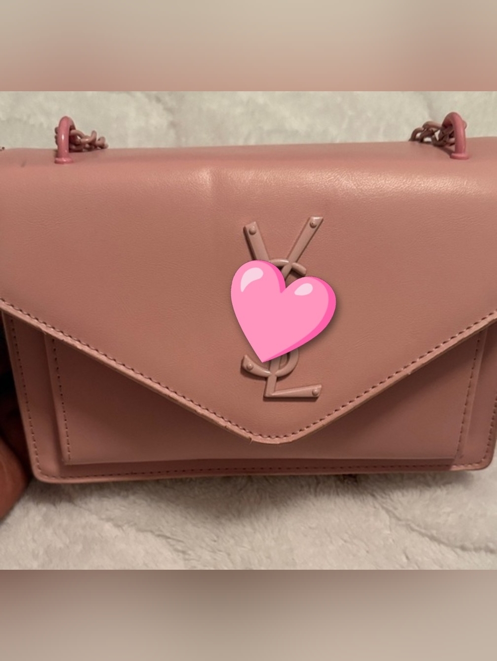 YS Pink Leather Envelope Bag